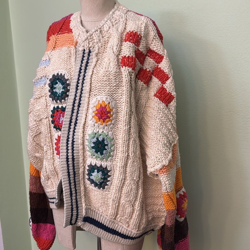 Free People Large Clear Skies Cardi oversized may fit plus size - Picture 12 of 12